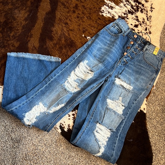 Vibrant Denim - Famous Vibrant Wide Leg Trouser Denim in size 1/25